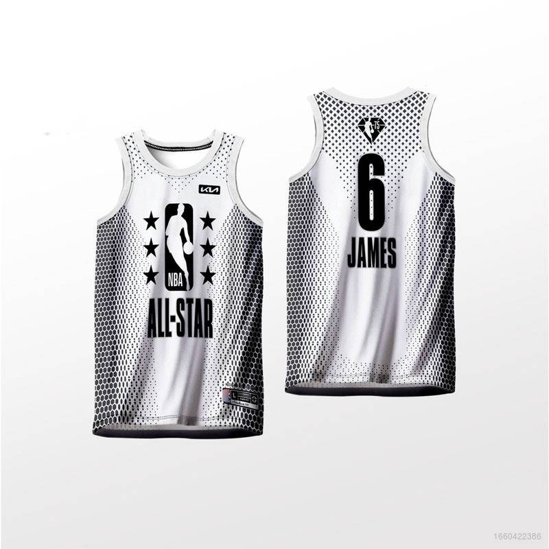 Áo Bóng Rổ NBA Jersey 2022 ALL STAR JAMES Đen Trắng Giản Dị Dành Cho Nam Và Nữ