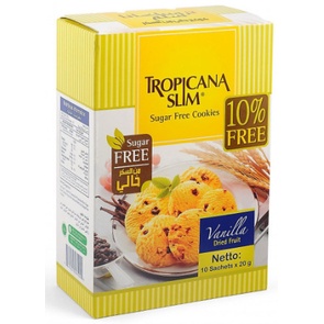 [ HCM Giao Hỏa Tốc] Bánh quy ĂN KIÊNG KHÔNG ĐƯỜNG Tropicana Slim Vani 200g (10 x 20g)