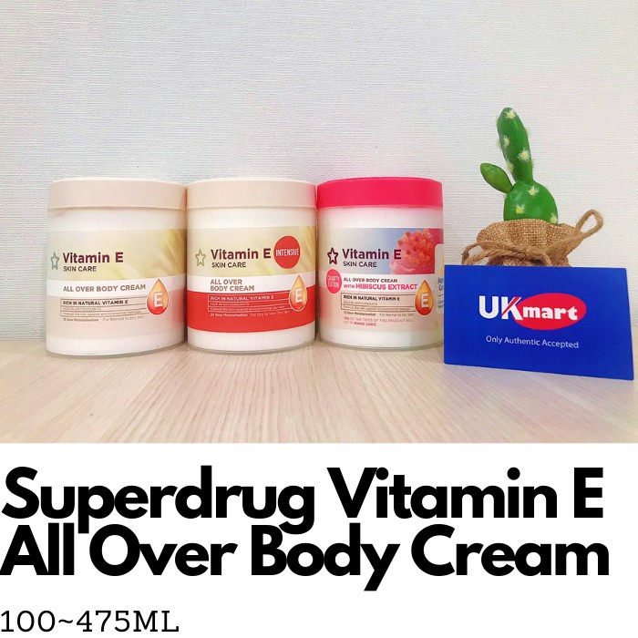 [Mã COS1901 hoàn 8% xu đơn 250K] Dưỡng Thể Superdrug Vitamin E All Over Body Cream