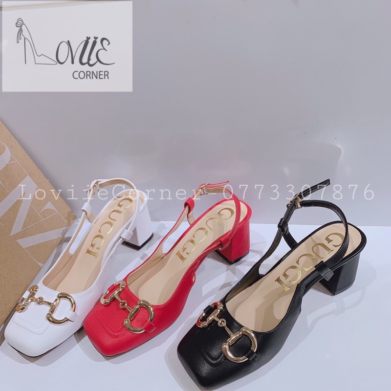 LOVIICORNER - GIÀY CAO GÓT MŨI VUÔNG - GIÀY SANDAL MŨI VUÔNG 5CM - SỤC CAO GÓT ĐẾ VUÔNG 5CM - SANDAL MŨI NHỌN G210533