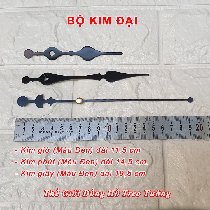 Máy Đồng Hồ Treo Tường KIM TRÔI Cao Cấp TEKKEN + Bộ Kim HOA VĂN / Kim ĐẠI + Pin Tiểu AA + Bảo Hành 1 Năm