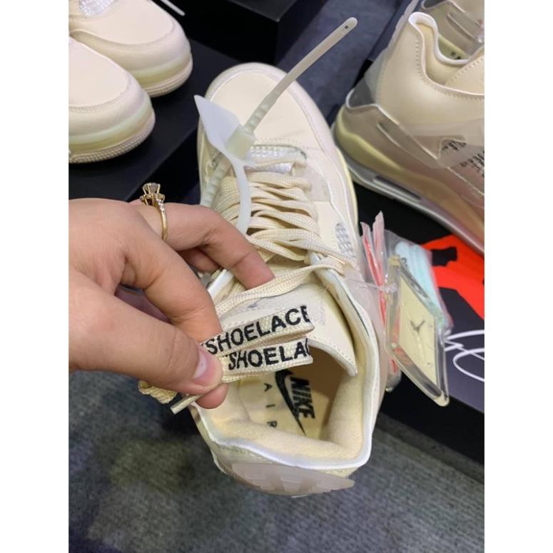 [SneeKeezz]  [FREESHIP + TĂNG TẤT ] Giày Off White ™ x Air Jodan 4 &quot;Cream/Sail&quot; OW ¹