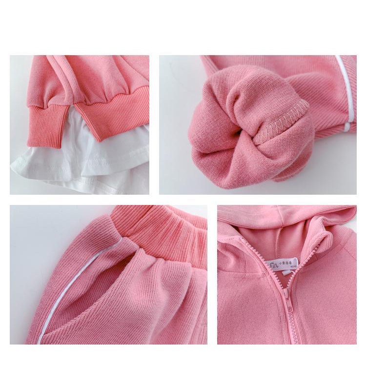 Bộ Đồ Thể Thao Áo Sweater Giả Hai Mảnh Phong Cách Nhật Hàn Thời Trang Mùa Thu 2022 Cho Bé Gái