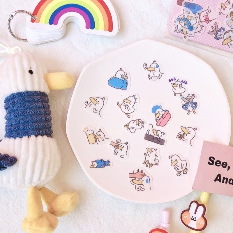 Sticker Trang Trí Hình Động Vật Gói 50 Hình Dán Kute