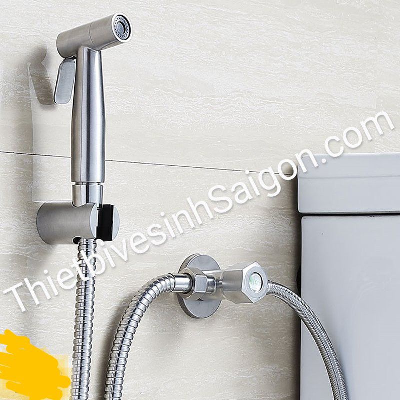 Bộ Xịt Vệ Sinh Inox SUS 304 VX02 + Khoá Van chia nước Inox 304 Nhập khẩu