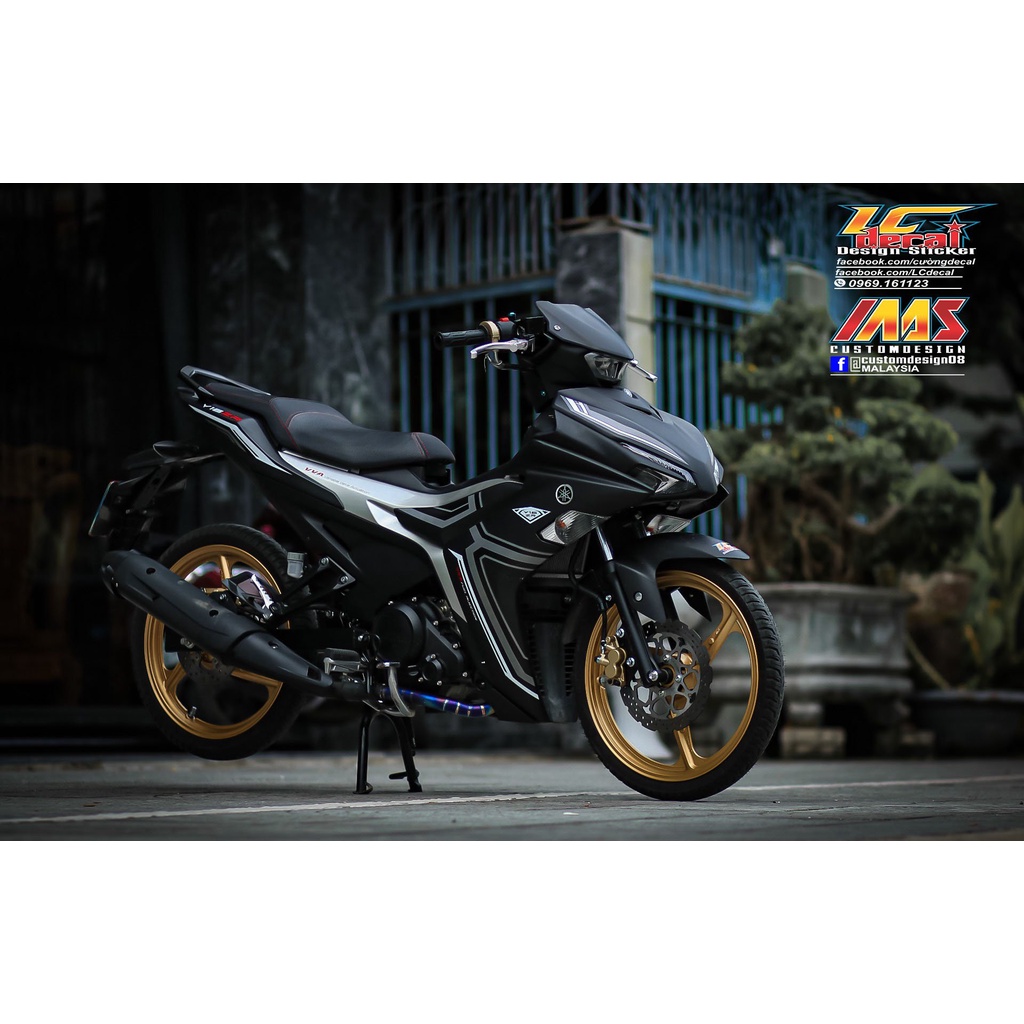 Tem rời Exciter 155 đen nhám chỉ xám trắng đẹp , tem 3 lớp cáo cấp