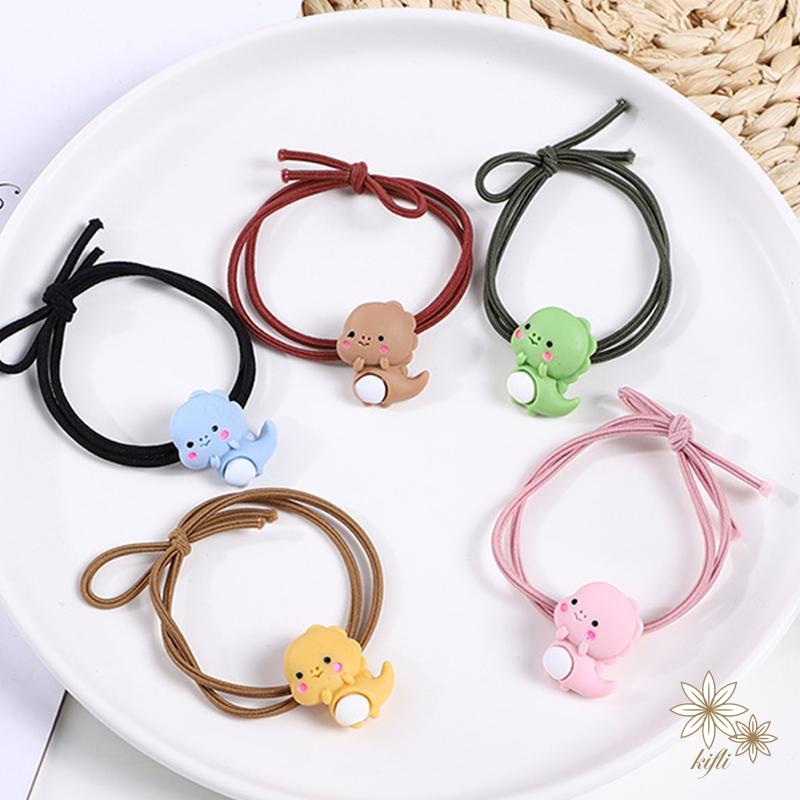 Dây Buộc Tóc Cao Su Thắt Nút Họa Tiết Khủng Long Hoạt Hình Đáng Yêu