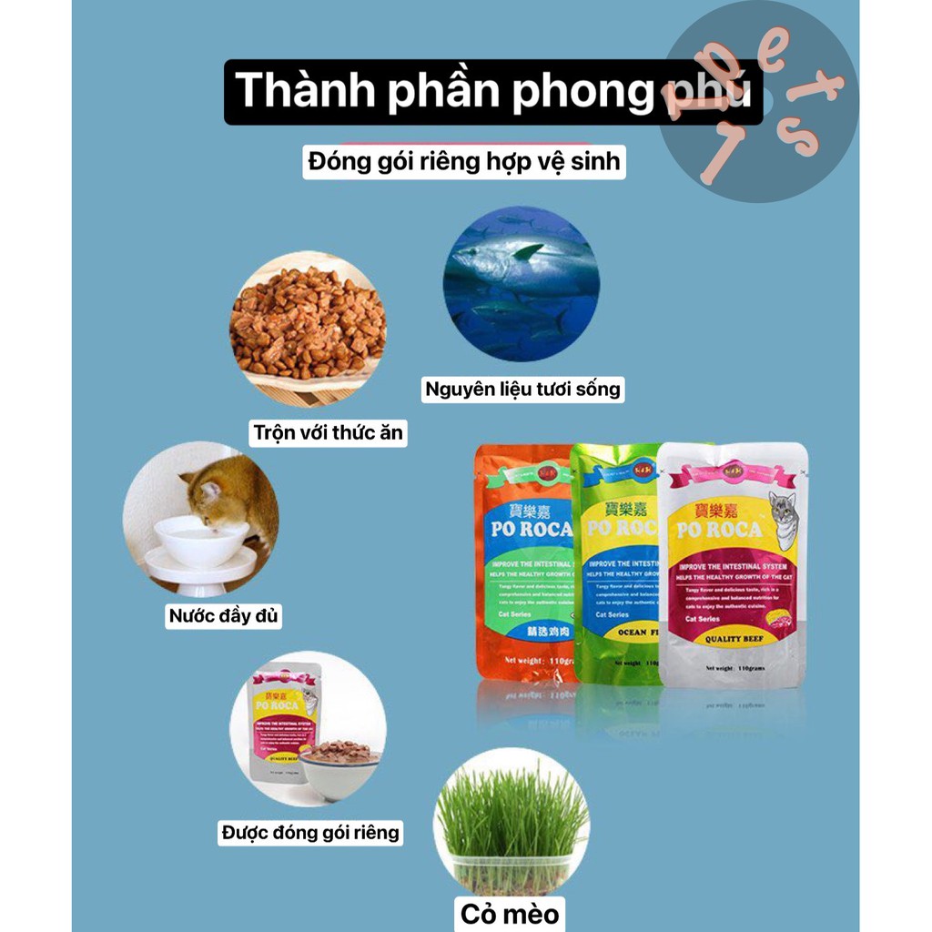  Thức ăn ướt cho mèo Poroca Túi 110g