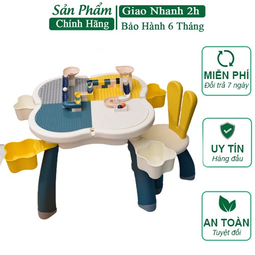 Lego, bàn lego cho bé, bộ bàn ghế lego đa năng hoa anh đào, bàn học cho bé kèm gần 100 chi tiết lắp ghép Lego