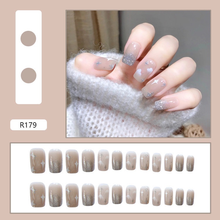 [R161-180] Bộ 24 móng giả /Kèm keo/ làm nail đẹp