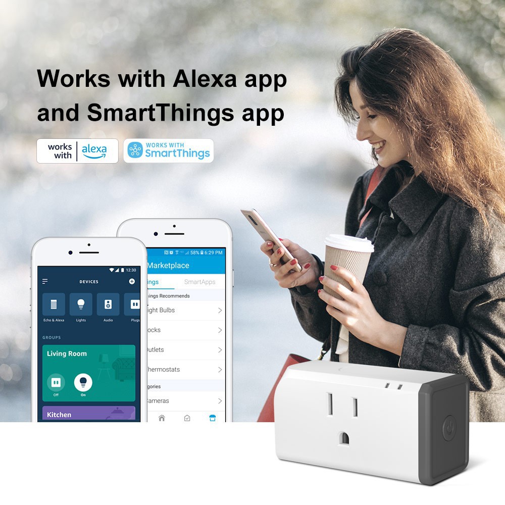 Ổ Cắm Thông Minh Sonoff S31 with Energy Monitoring US Standard,Overload Protection App Voice LAN Remote Control For Smar