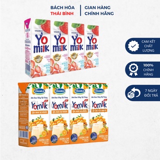 Sữa Chua Uống Yomilk Dâu/Cam Lốc 4 Hộp x 170ml