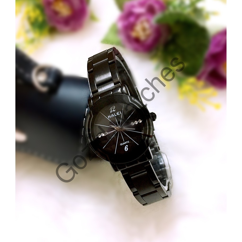 Đồng hồ cặp đôi nam, nữ Halei Black Spider dây thép đen siêu hot -Gozid.watches