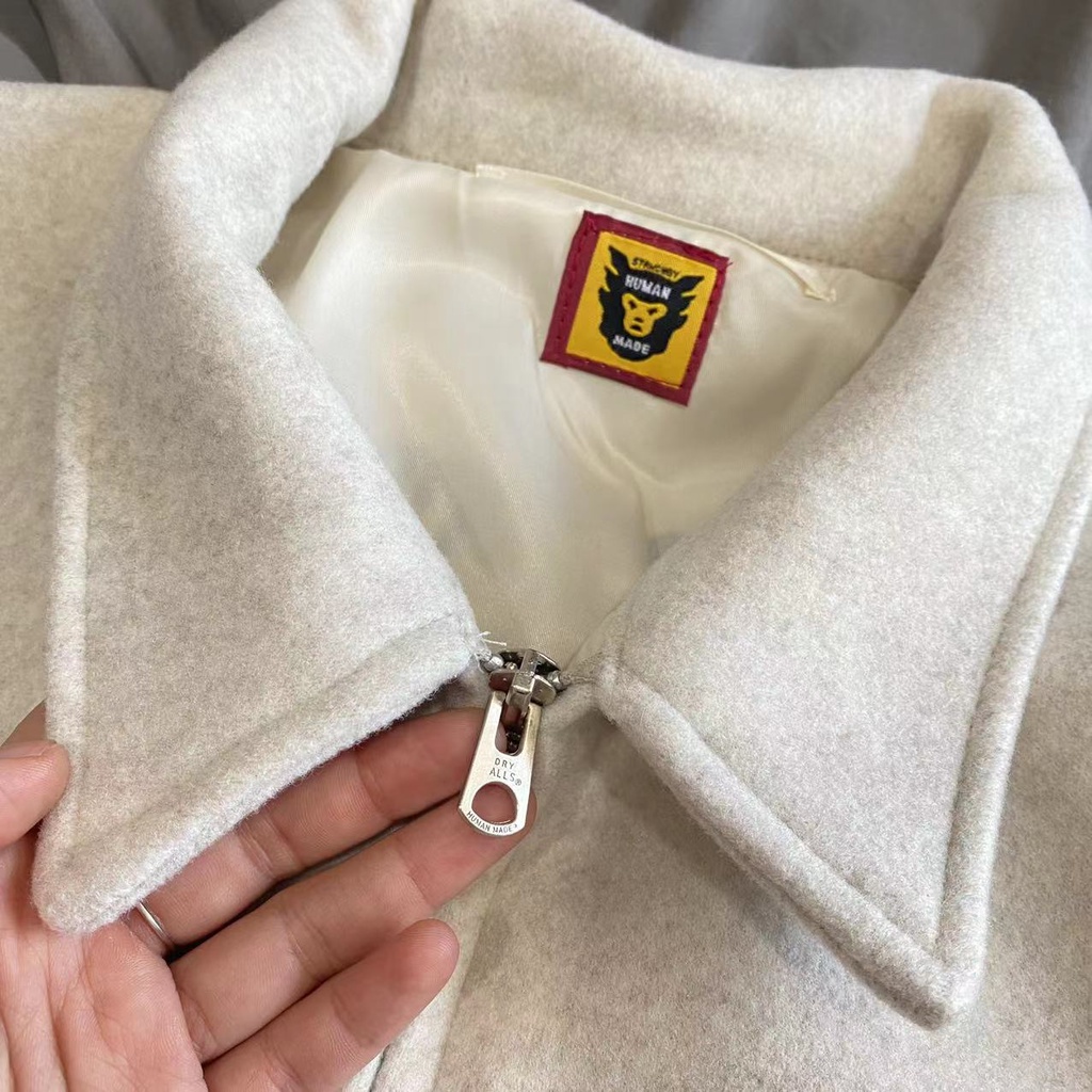 Áo Khoác Len Thêu Hình Hổ Trắng Phong Cách Preppy Retro Mỹ Cho Cặp Đôi