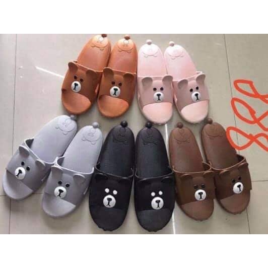 Dép lê, dép quai ngang hình gấu ngộ nghĩnh đủ size 36-41 - T294