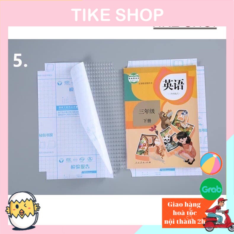 Set 10 Tờ Decal 3D Bọc Sách Vở Học Sinh Trong Suốt Tặng kèm Nhãn vở