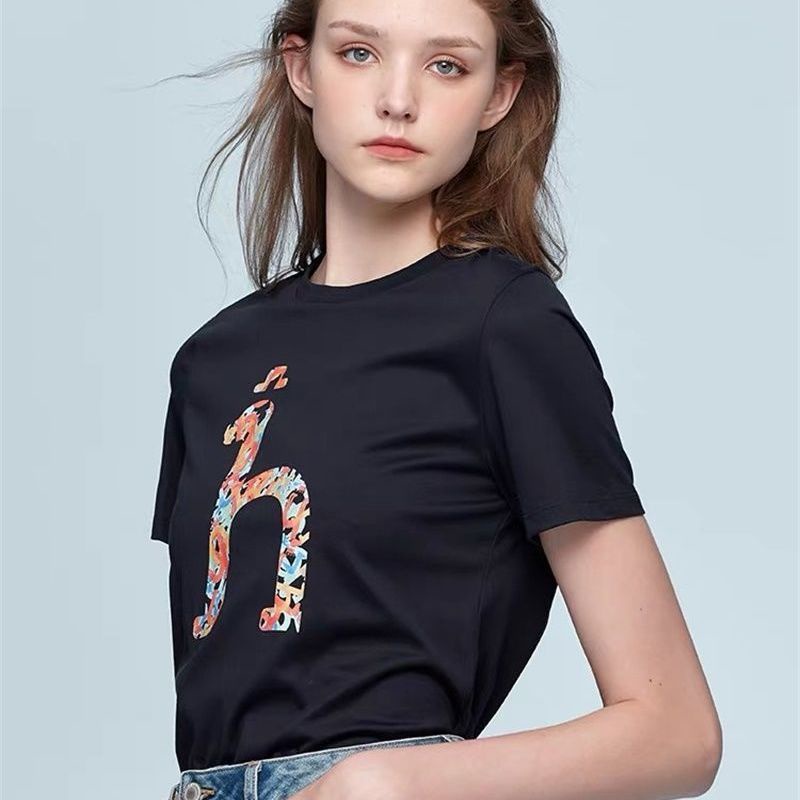 Áo Thun Cotton Ngắn Tay In logo Hazzys Thời Trang Cho Nữ