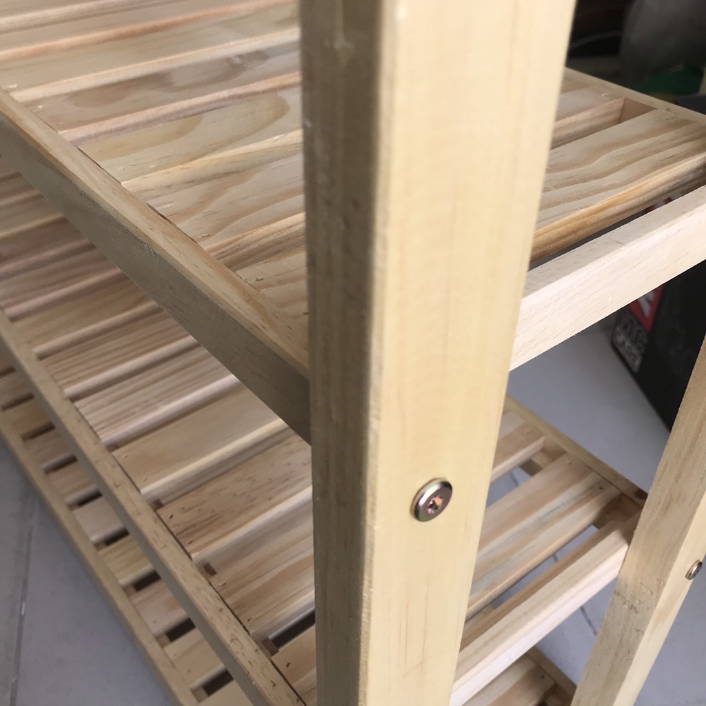 Kệ giày dép gỗ thông đa tầng dài 50cm, hàng Việt Nam xuất khẩu.