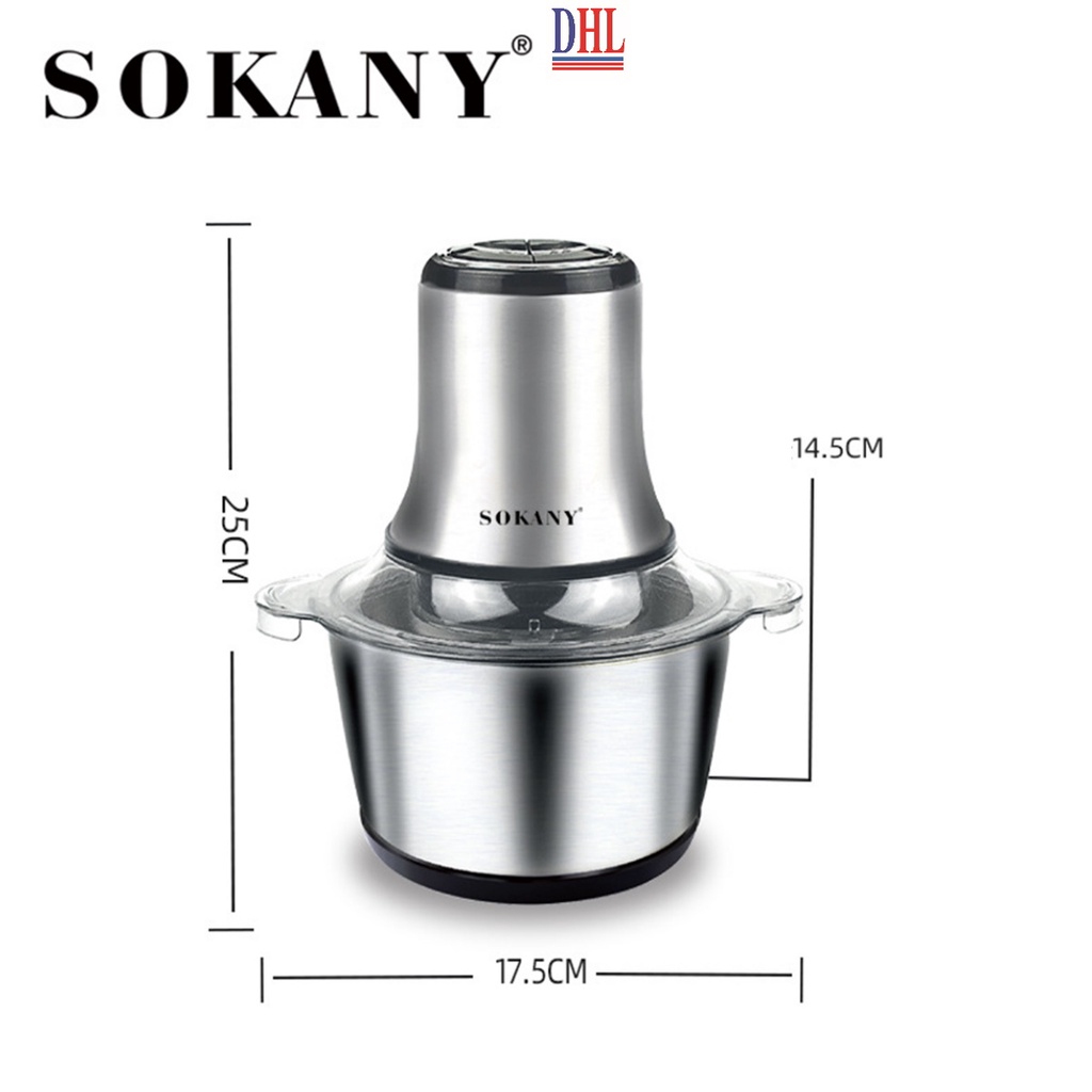 Máy xay đa năng, máy xay thịt SOKANY LB7004A 2.0L, SOKANY LB7005A 3.0L cao cấp chính hãng tặng kèm lưỡi dao xay