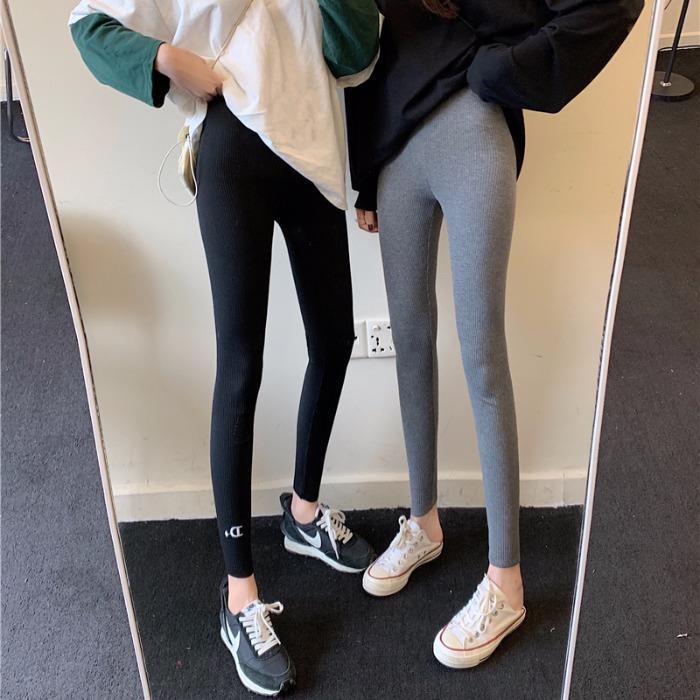 Quần legging lưng cao phối ren thời trang cho nữ