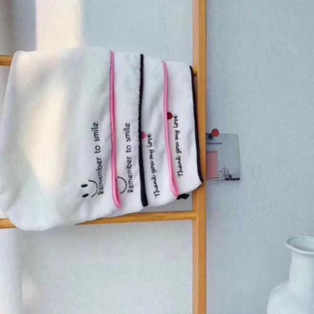 ( hàng chất đẹp, bền sẵn hàng )Khăn quấn tóc siêu thấm khô nhanh có nút cài ở sau