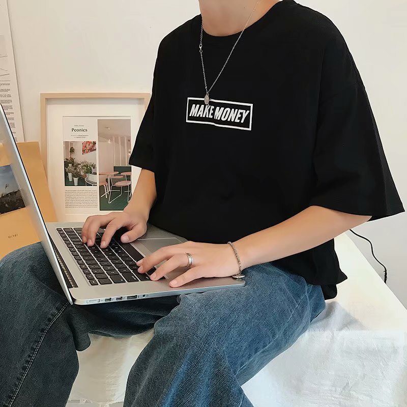Áo Thun Unisex DOL vai rộng tay lỡ cá tính phong cách Ulzzang in hình súng cá tính