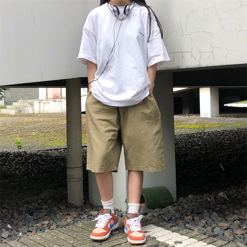 Quần Short Nam Màu Trơn Phong Cách retro Thời Trang Hàn Quốc