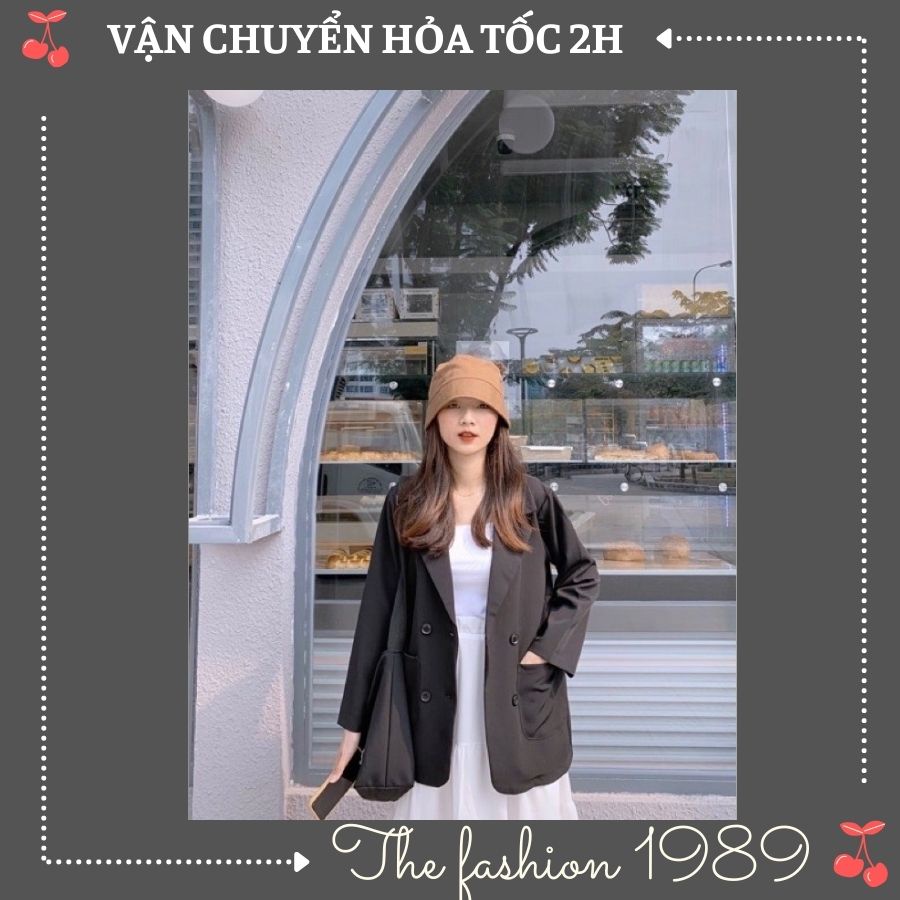 Áo Blazer - áo blazer 1 lớp tay dài trơn cho nữ phong cách Hàn Quốc nhiều màu - THEFASHION 1989