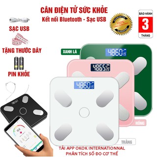 [HÀNG MỚI VỀ] Cân Điện Tử Cân Sức Khỏe Kết Nối Bluetooth- Phân tích số đo cơ thể, kiểm soát ăn uống, hoạt động thể thao!