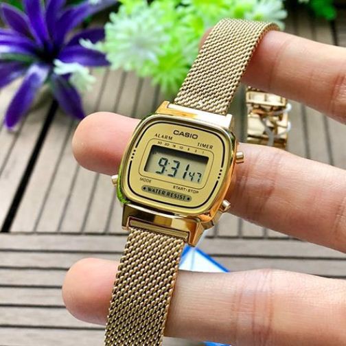 Đồng hồ Casio chính hãng nữ dây thép LA670WEMY-9DF- có tem chống hàng giả