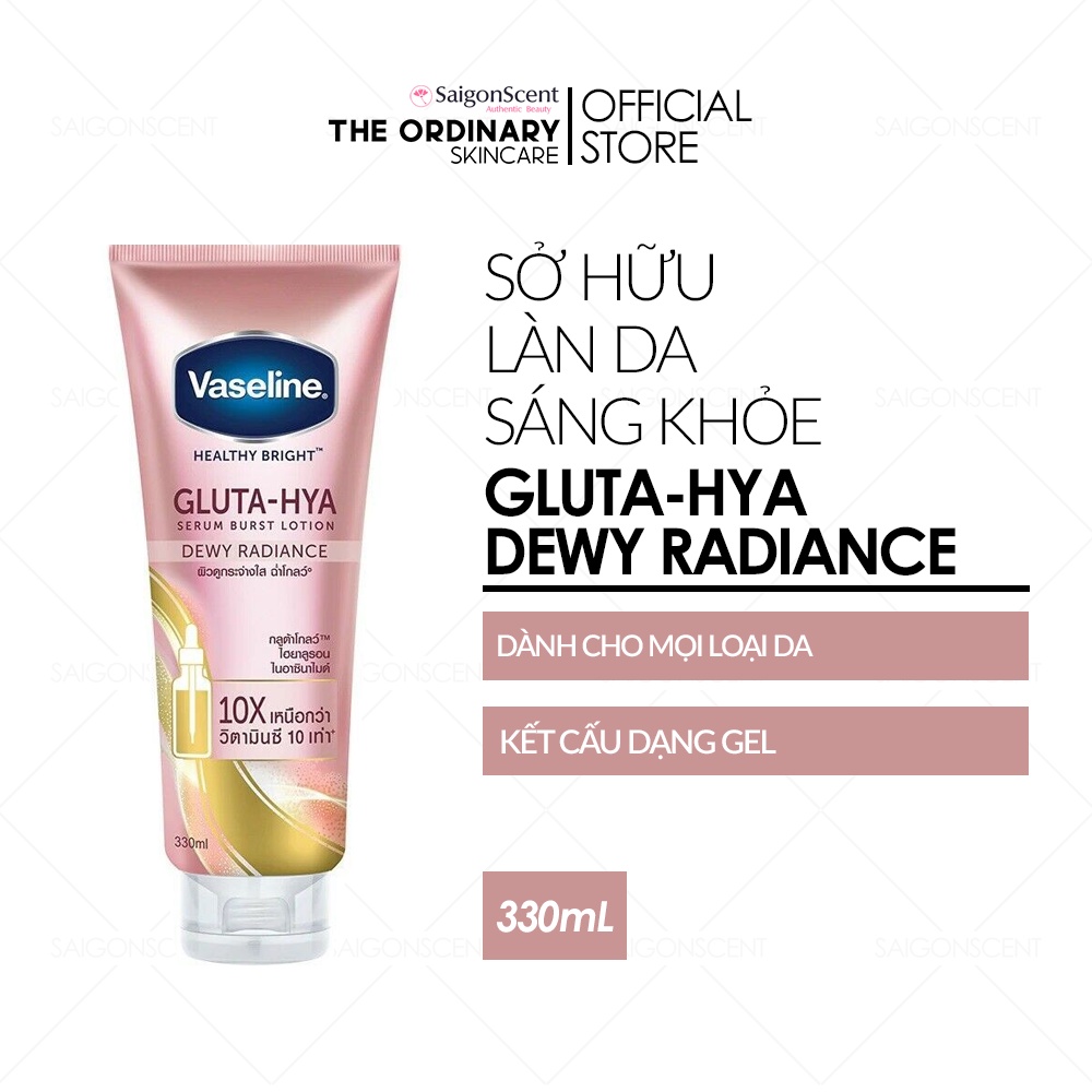 Dưỡng thể sáng da 10X Vaseline Gluta-Hya Dewy Radiance / 330mL