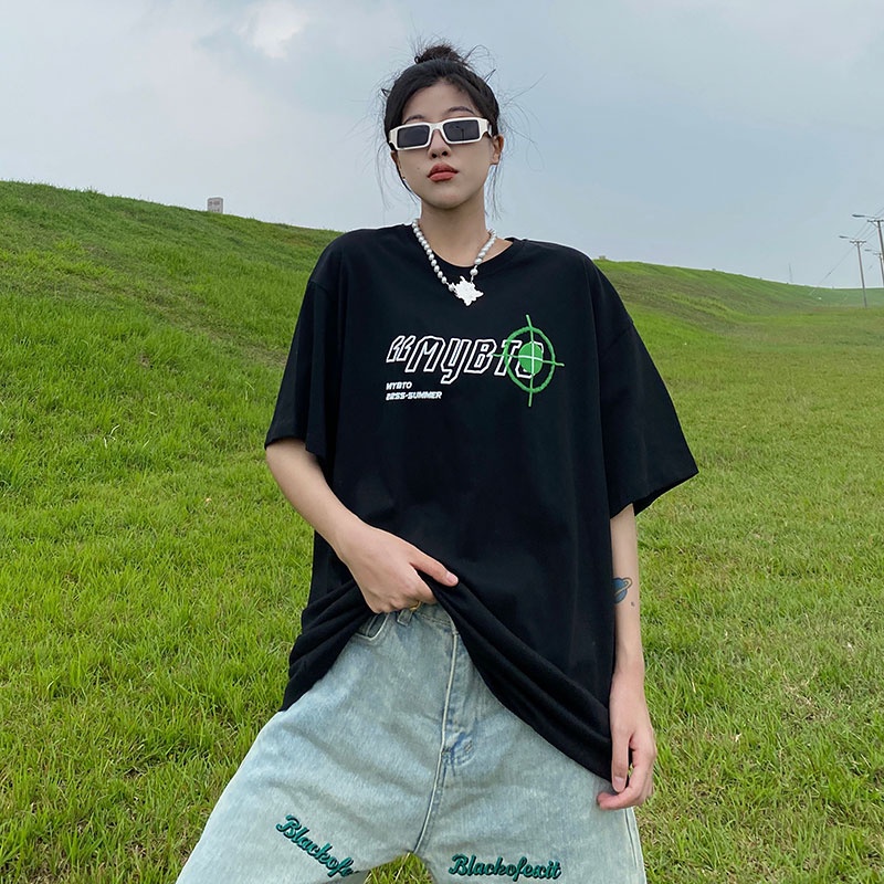 NRVP Áo Thun Nữ Oversize Cổ Tròn Thời Trang Hàn Quốc