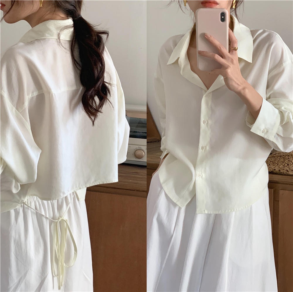Áo Sơ Mi Nữ Tay Dài Buộc Dây Sau Lưng 50988