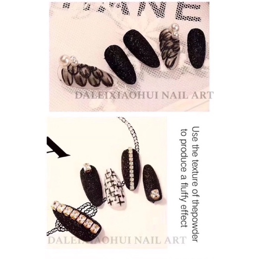 Nhũ rắc kim cương siêu sáng đen trắng- nhũ mịn - phụ kiện nail