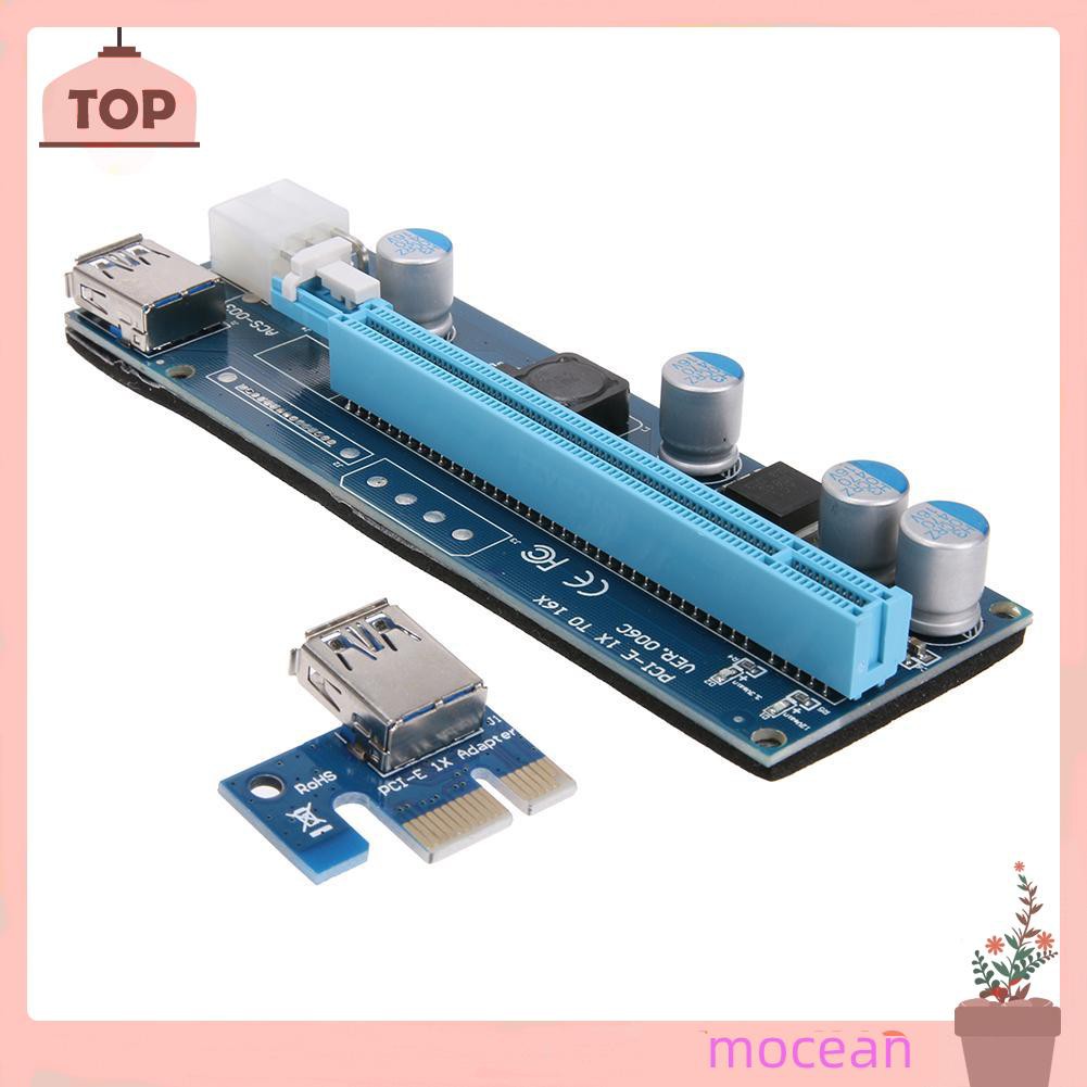 Card Mở Rộng Pci-E 1x Sang 16x Kèm Dây Cáp Và Đèn Led Cho Btc Miner