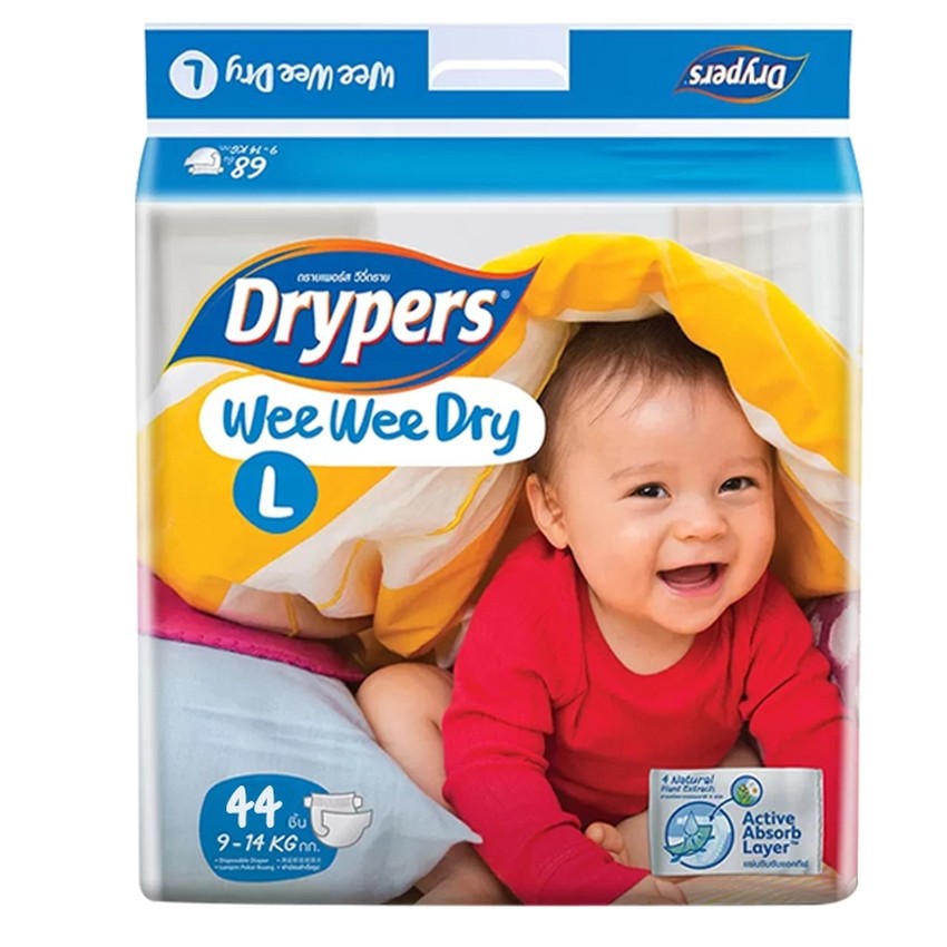 Tã dán Drypers Wee Wee Dry size L3,L18 (9-14kg)