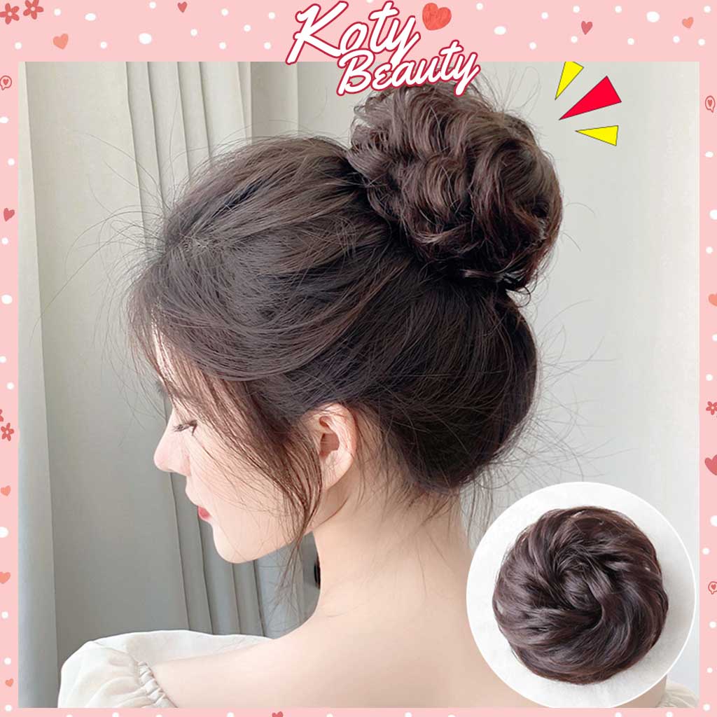 Tóc giả búi xoăn dây rút trung niên❤️KOTY BEAUTY❤️ búi tóc giả xoăn dây rút TG308