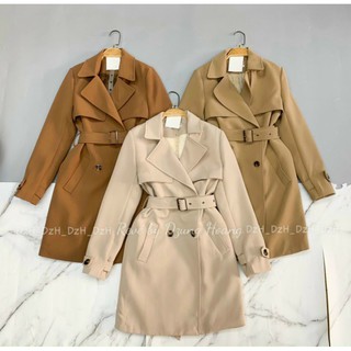 (BÁN CHẠY)  ÁO  măng tô nữ lót lông dáng dài kèm đai áo măng tô nữ  lót lông dáng dài quảng châu cÔNG SỞ xả  lỗ