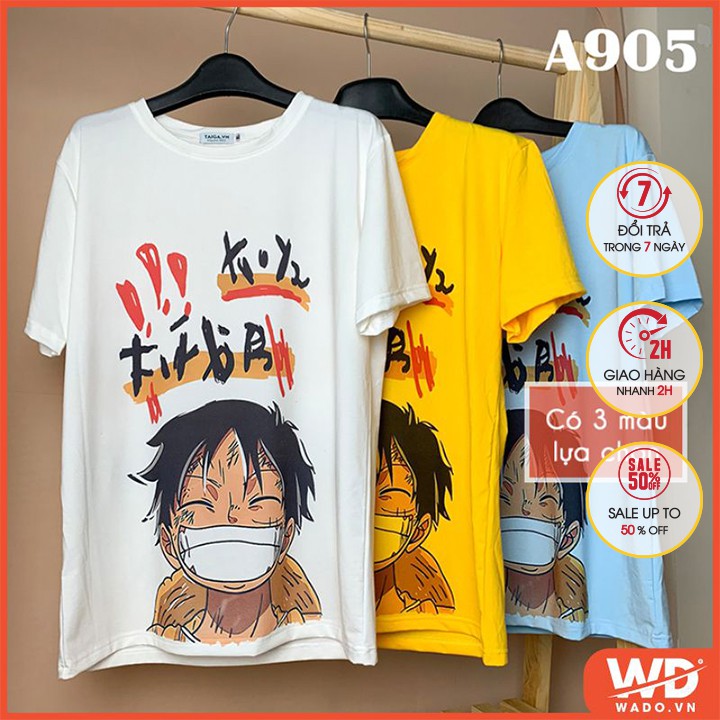 [QUÀ LÀ VÒNG TAY] Áo thun nam onepiece Wado in hình anime manga nhân vật Luffy trong One piece mã a905