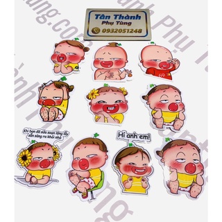 Bộ 10 tem Sticker Quỳnh AK dán laptop, xe máy, nón bảo hiểm... dochoixemay