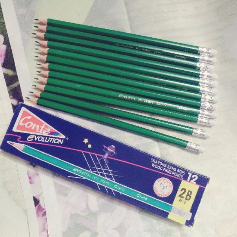 Bút chì xanh 2B có tẩy