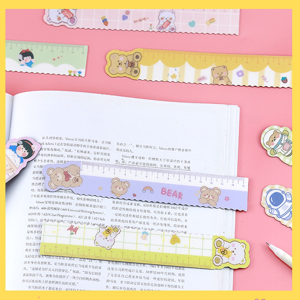 Thước kẻ dẻo hàn quốc học sinh DABU hình dễ thương 15cm hình gấu dễ thương cô bé cute