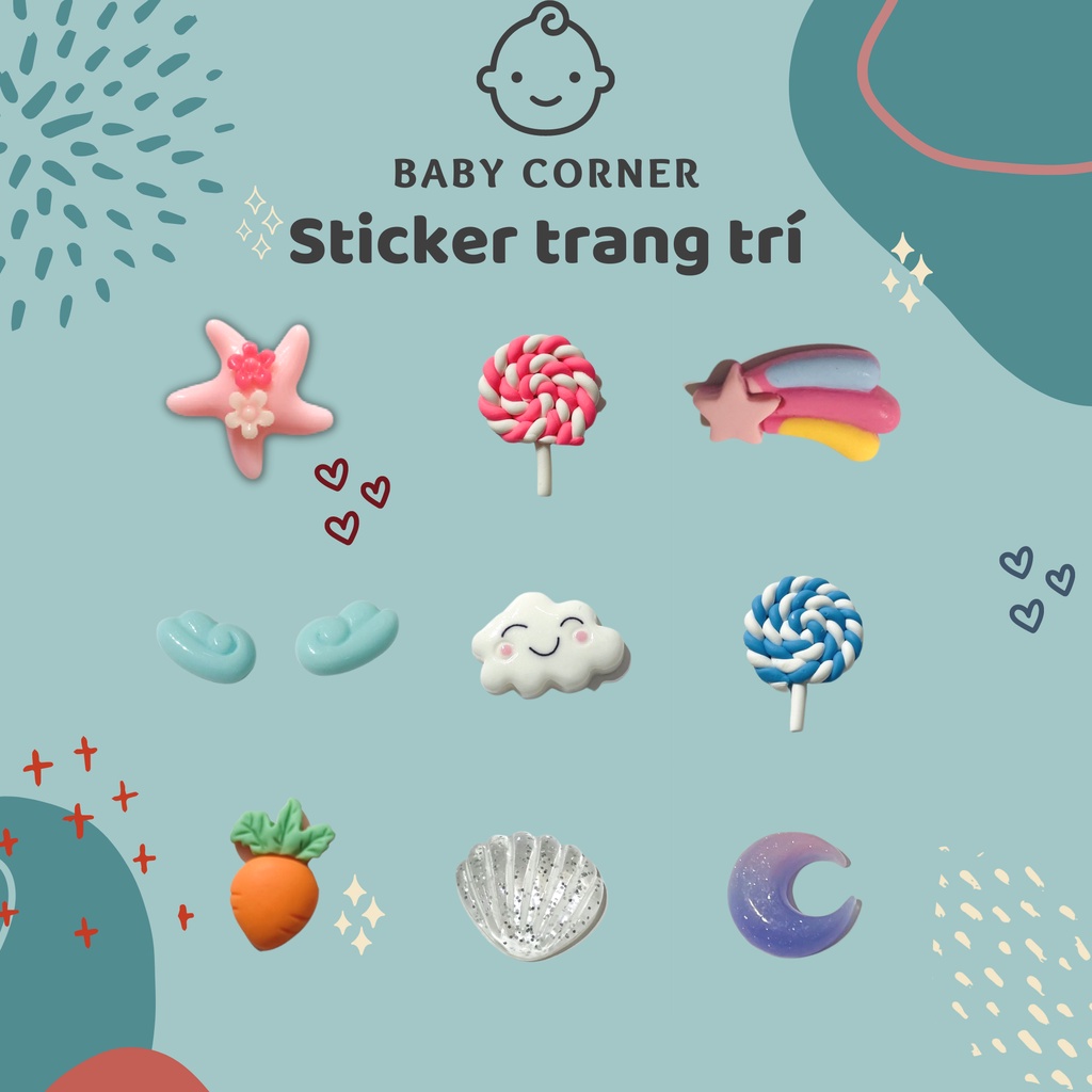 Sticker bộ in dấu chân tay cho bé 🌈🍬