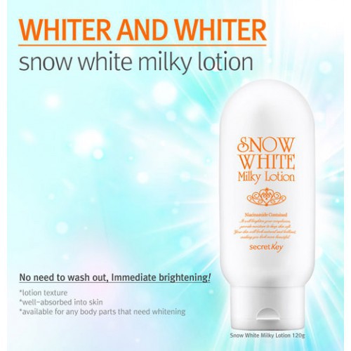 Sữa Dưỡng Thể Dưỡng Trắng Da Toàn Thân Secret Key Snow White Milky Lotion 120g _ Secret Key Chính Hãng