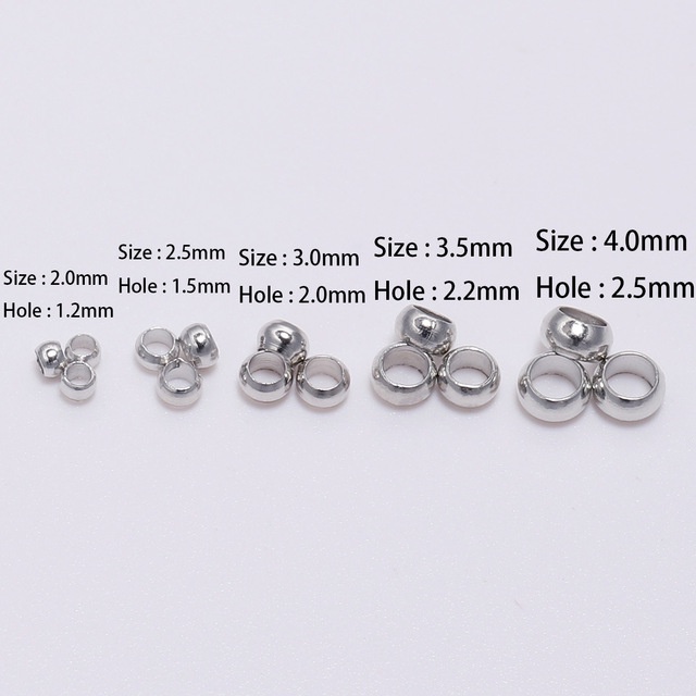 Phụ kiện trang sức  - Gói 100 hạt định vị cố định dây chốt cho chuỗi vòng