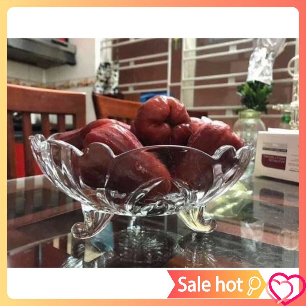 Đĩa thủy tinh 3 chân (trắng)