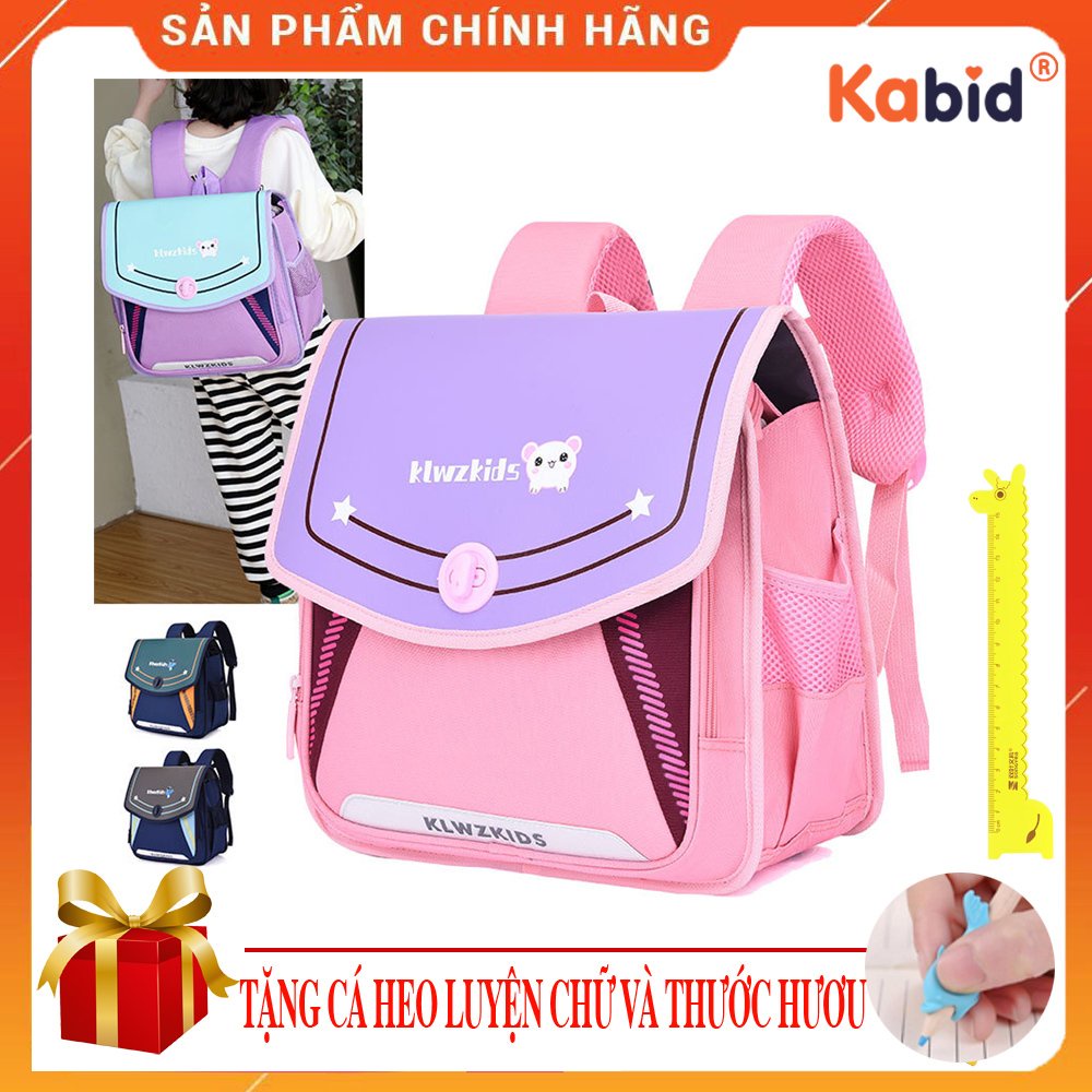 Cặp sách học sinh dáng ngang KzKids, balo học sinh tiểu học chống gù lưng cao cấp mẫu mới 2022