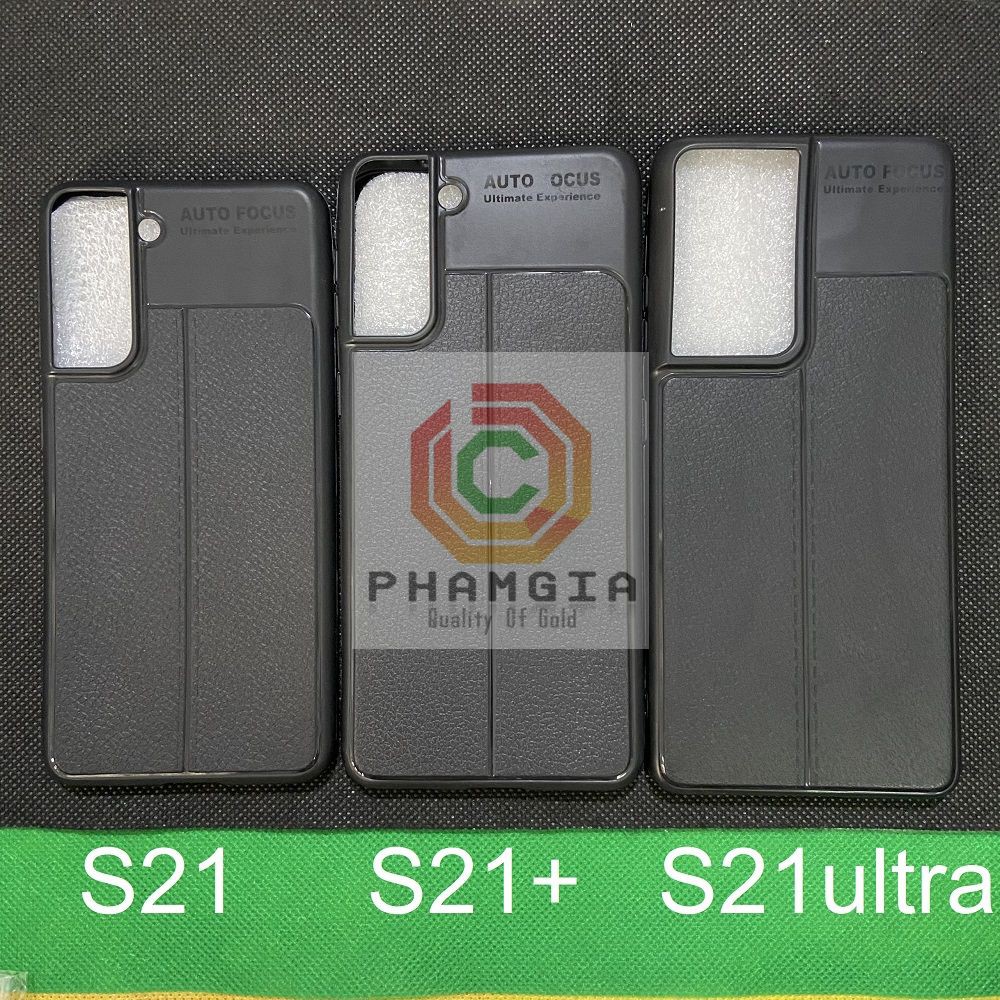 Ốp lưng Samsung S21 / S21+ (s21 plus) / S21 ultra dẻo đen vân da auto