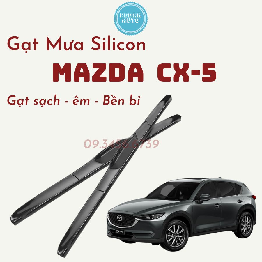 Gạt mưa ô tô, cần gạt mưa silicon xe Mazda CX5 2014 đến 2021 gạt sạch êm, bộ 2 gạt mưa