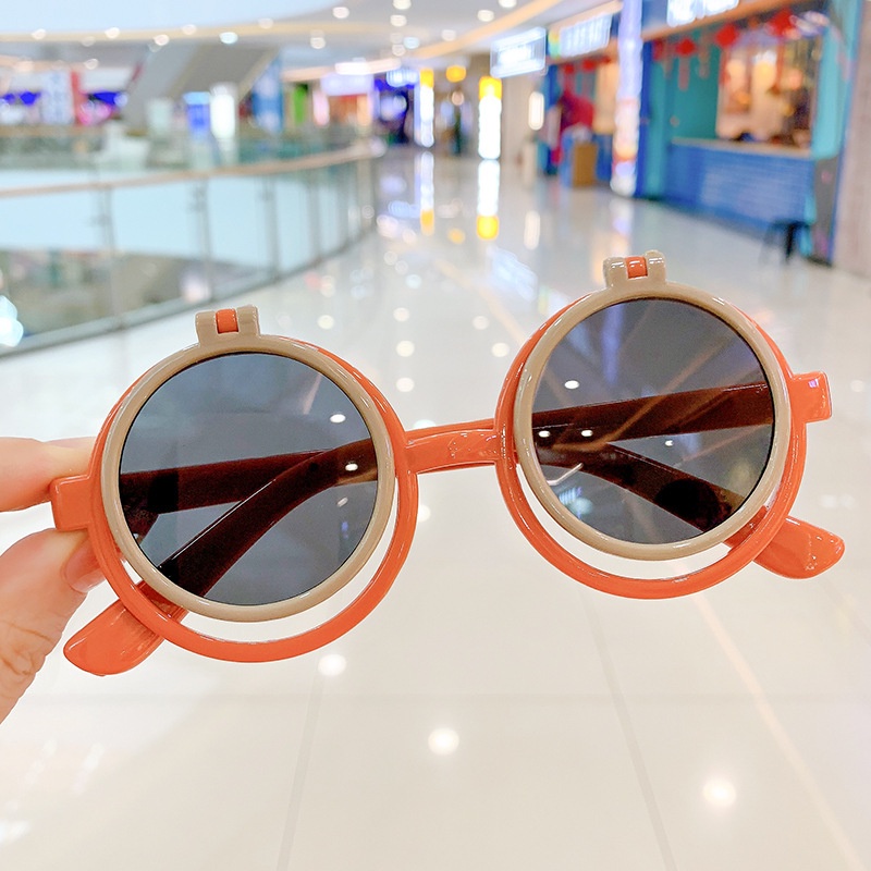 Kính Mát Tròn Màu Trơn Dễ Thương Cho Bé